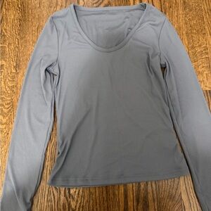 SHEIN Steel Gray Long Sleeve Top